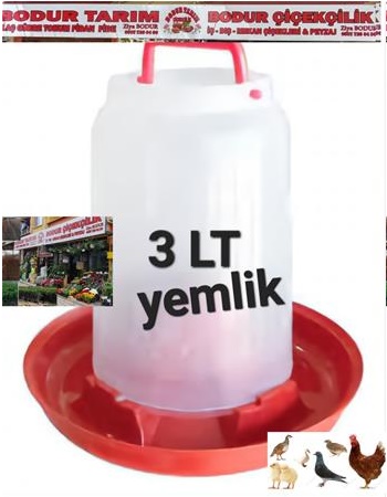 3 Lt Lik Civciv,tavuk,kuş Yemliği Şeffaf 1. Kalite Plastik